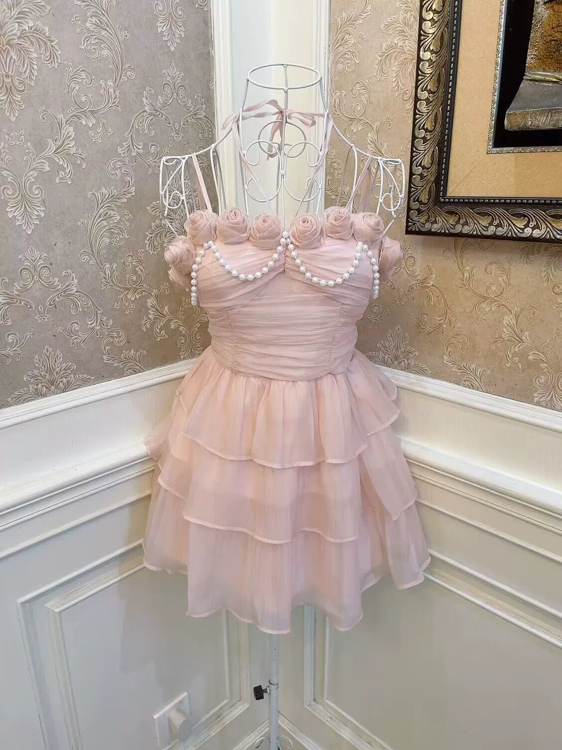 スイートピュアローズピンクガーリーラブリーワンピース – Belchic スイートピュアローズピンクガーリーラブリーワンピース – Belchic