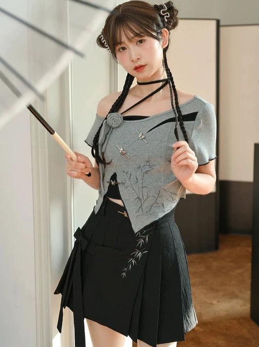 Chinese pleated skirt