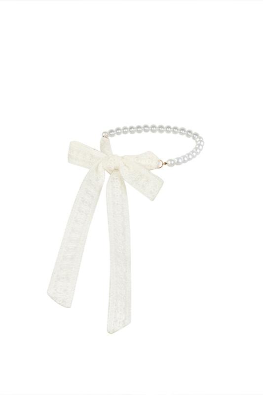 Fluffy web tape pearl necklace