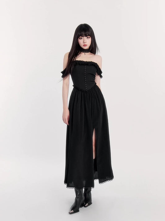 Romantic Mode Slit Long Dress