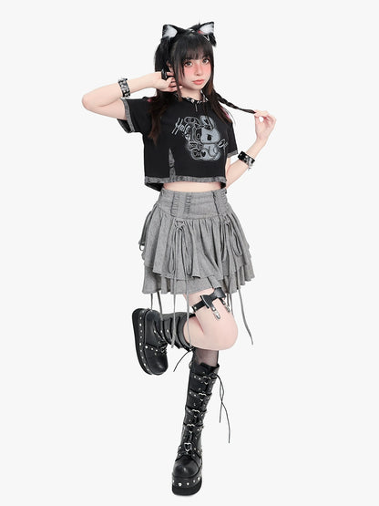 Millennial Punk Skirt Ruffle Skirt