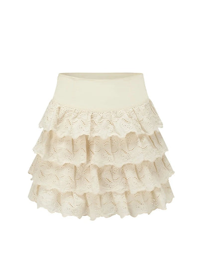 High Waist Tiered Retro Girly Skirt