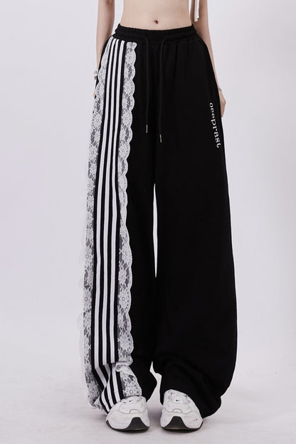 Retro Web Stripe Drape Sweat Pants