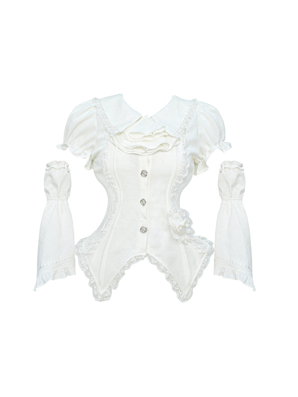 White Shirt Layer Cake Skirt Set