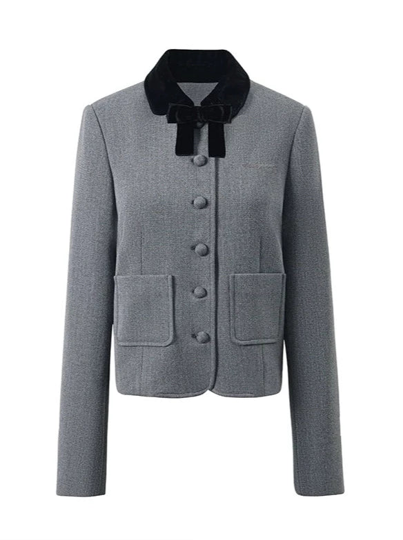 Retro New Chinese Style Style Contrast Color Ribbon Jacket + Puru Turong Skirt Two Piece Suit