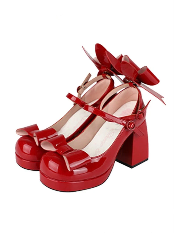 Bunny ears ribbon high heels