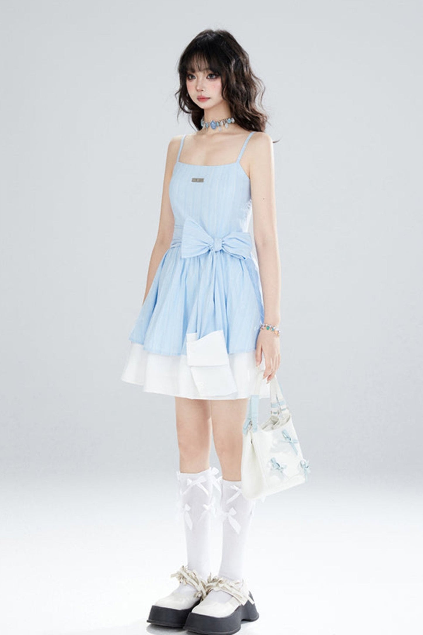 Summer Race Up Bow A-Line Dress