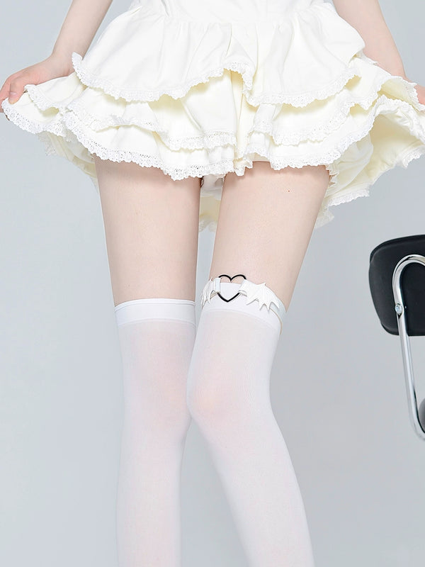 Sheer High Socks + Wing Leg Rings