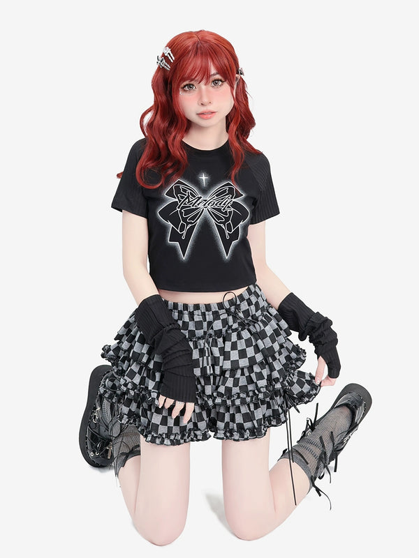 【予約商品】バタフライデザインクロススリムフィットトップス