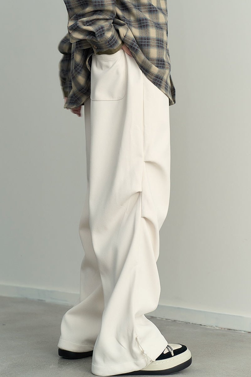 Pleated Drape Loose Straight Pants