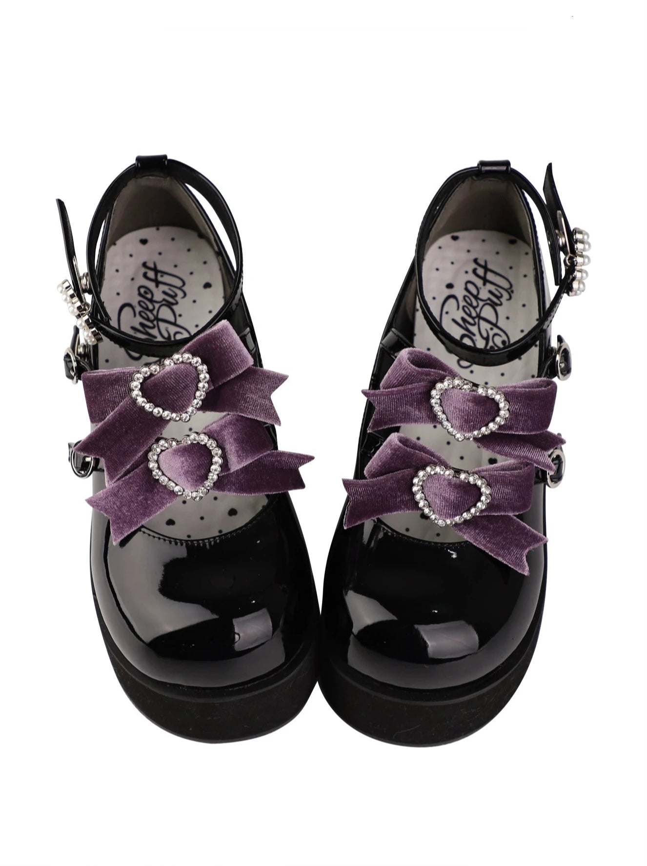 [Date limite de réservation : 20 mars] Chaussures à plateforme à trois boules en ruban doux.