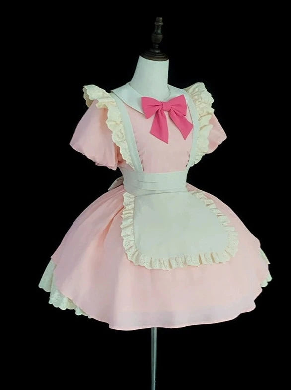 アンティークガーリーメイドロリータドレス