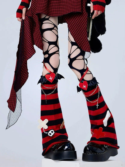 Rock Stripe Wide Leg Warmers – Belchic - Main Image