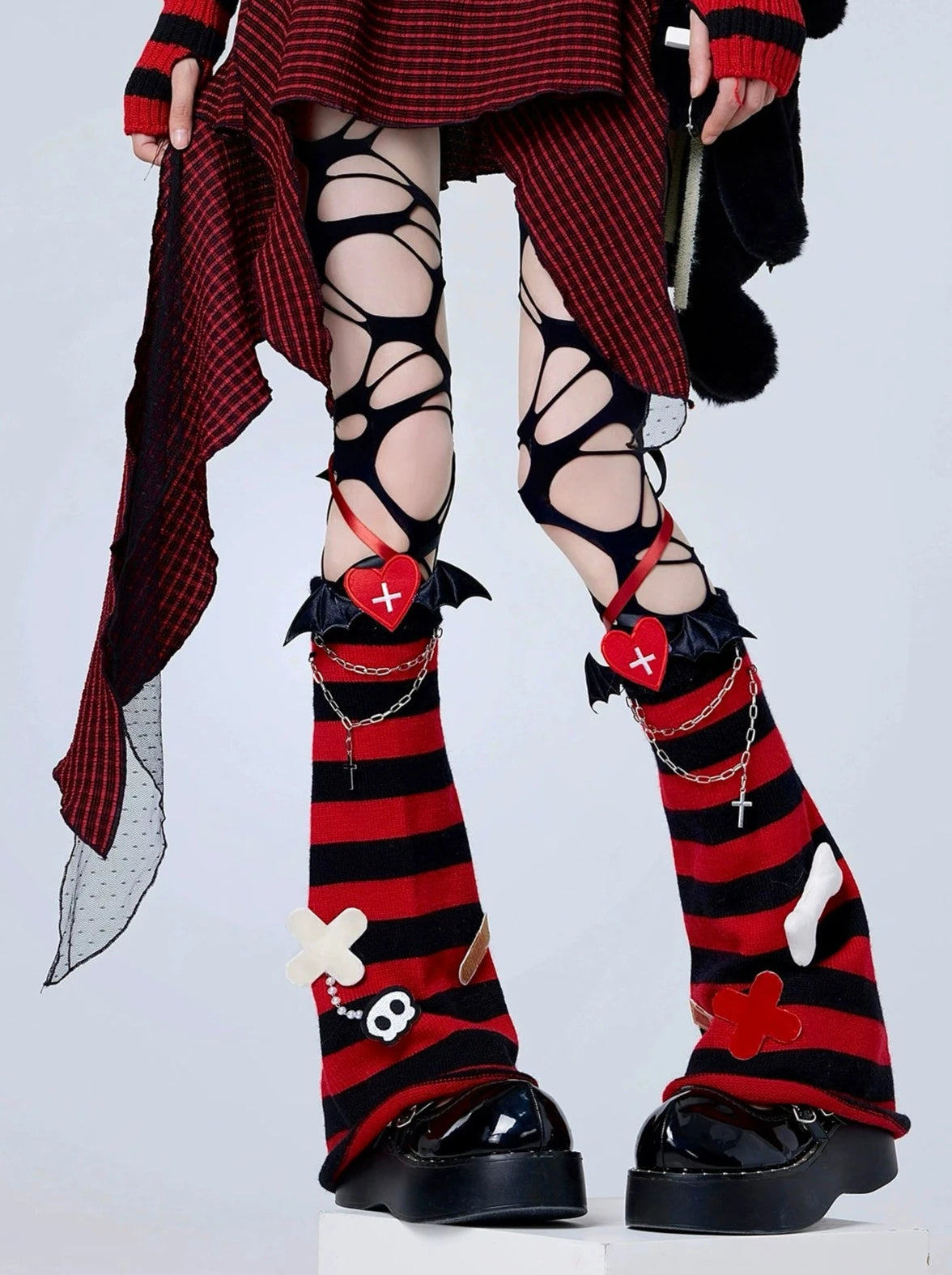 Rock Stripe Wide Leg Warmers