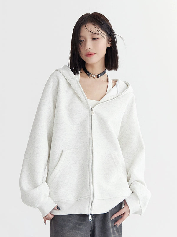 Unisex Overloose Hooded Zipper Hoodie