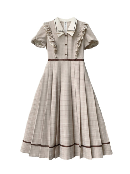 [Reservations] Frilled Check Retro Dress