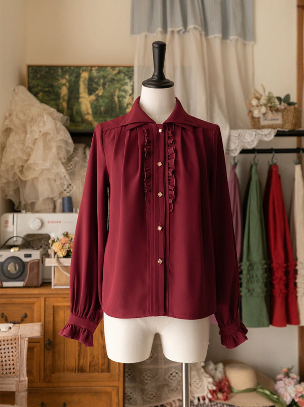 【予約商品】レトロエレガントダブルカラーシャツ