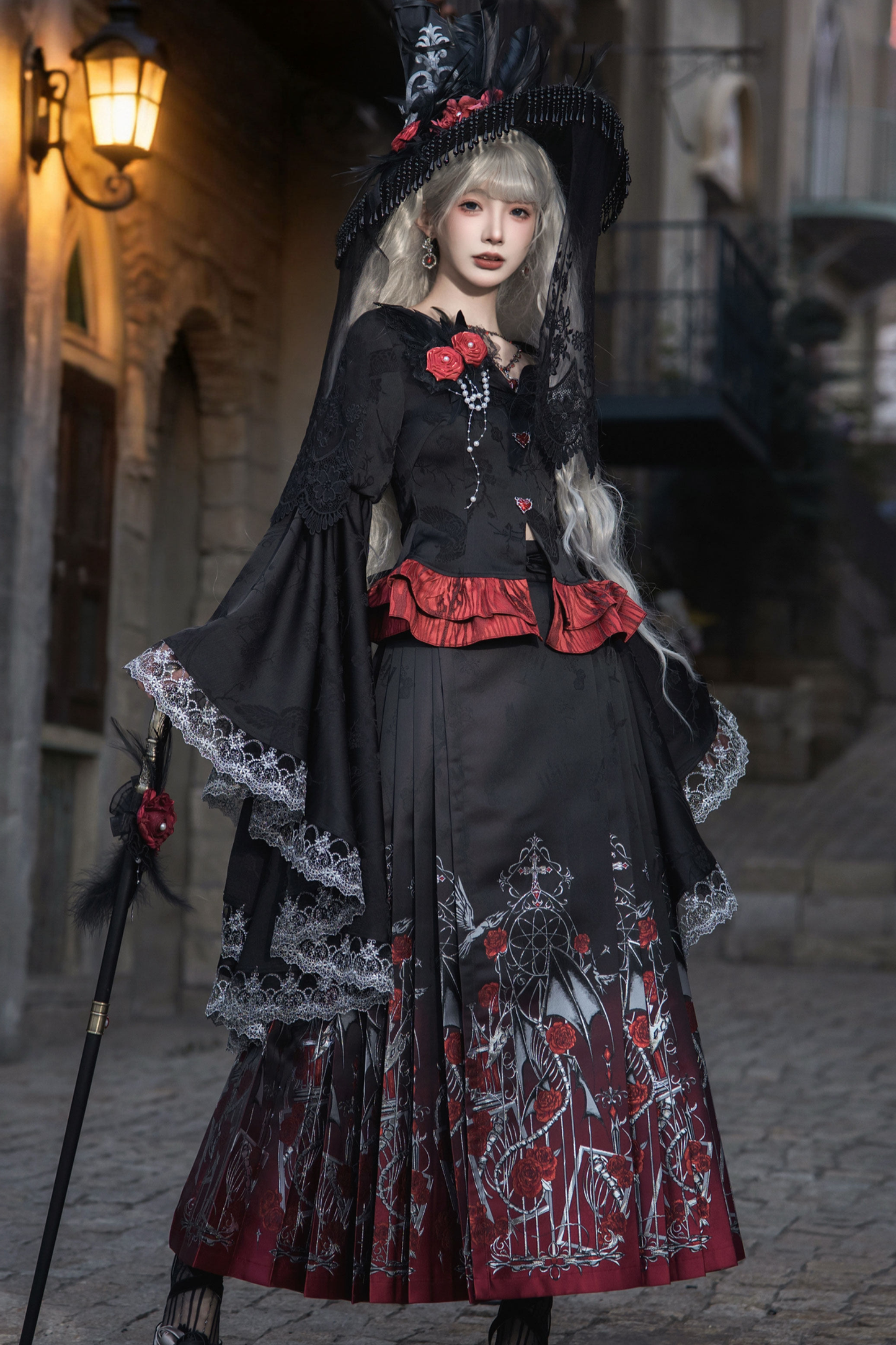 Gothic Gradient Gothic Skirt + Top + Cardigan + Shirt