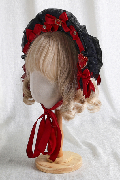 リボンゴシックロリータボンネット