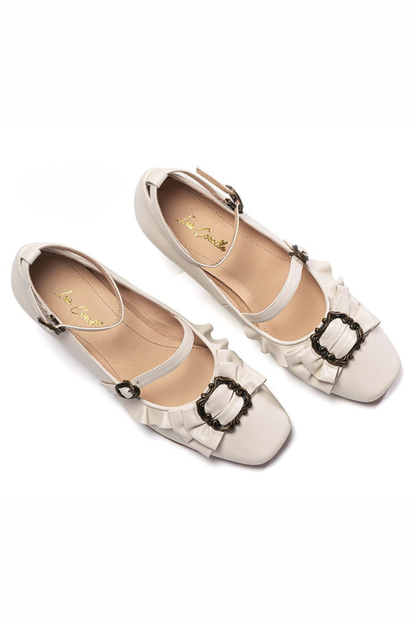 レザーリボンフリルロリータヒール