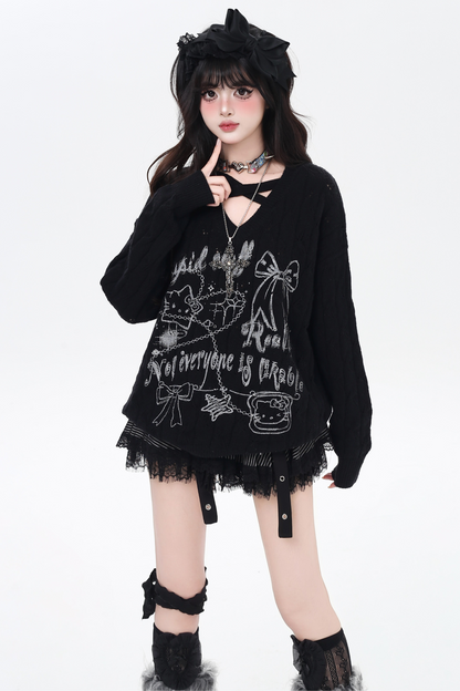 クロスストラップオーバールーズトップス