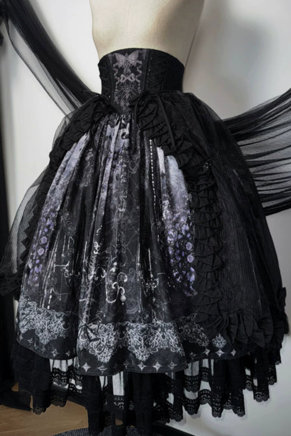 エレガントゴシックロリータジャンパースカート+ジャケット+スカート+シャツ+コルセット+アクセサリー