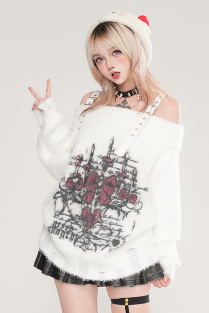 Heart Beat Crystal Knit