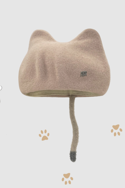 Designer Woolen Cat Ears Beret