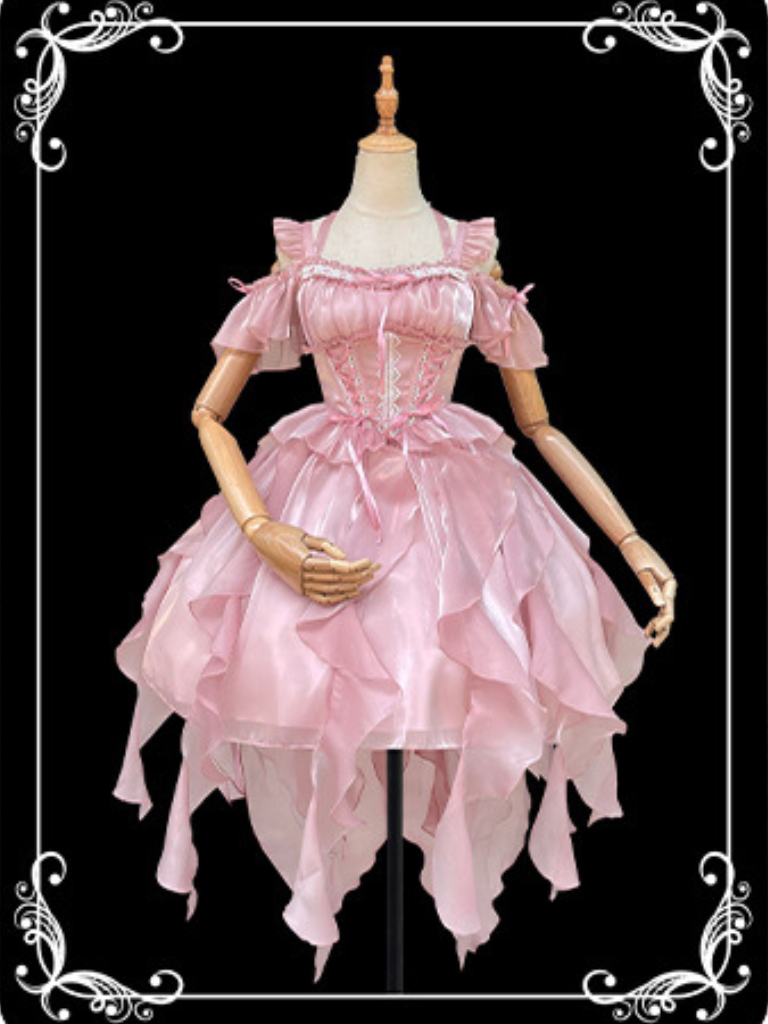 原装正品洛丽塔公主裙双胞可爱显瘦日装jsk轻薄花朵婚纱洛丽塔连衣裙夏装 由于库存已用完，请再次列表。