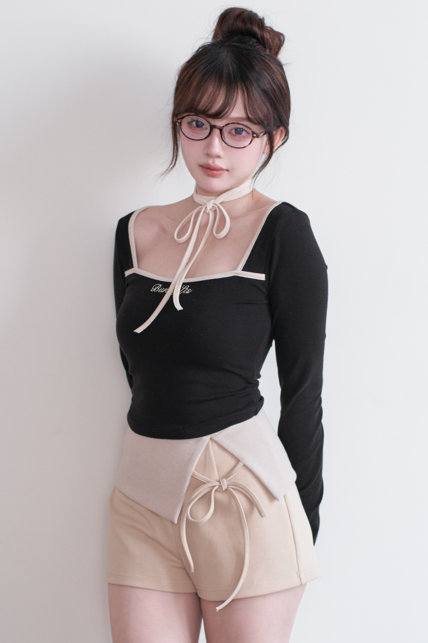 カラーブロッキングトップス+パンツ