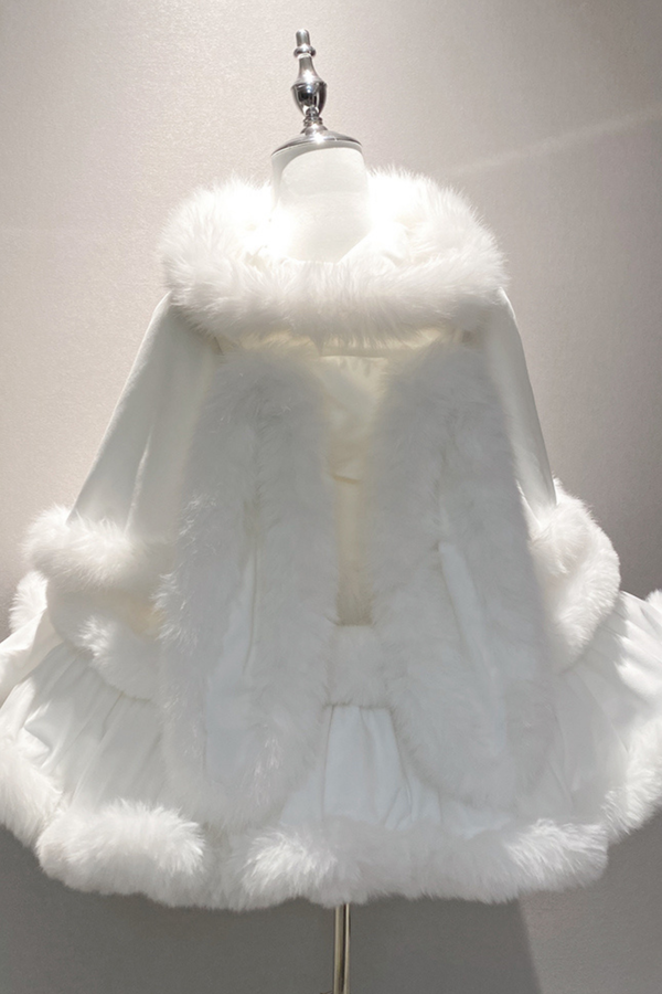 Angora Fur Princess Dress + Rabbit Cloak + Sheer Tail