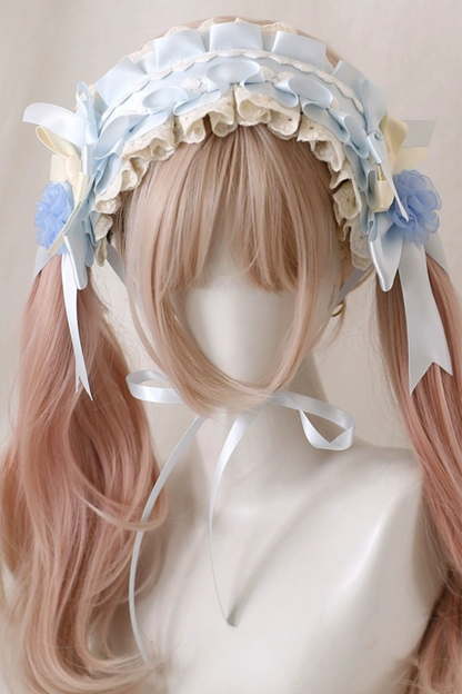 Ice Blue Frilled Lolita Accessories