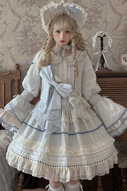 アクアドールロリータドレス+ヘアバンド+リボン