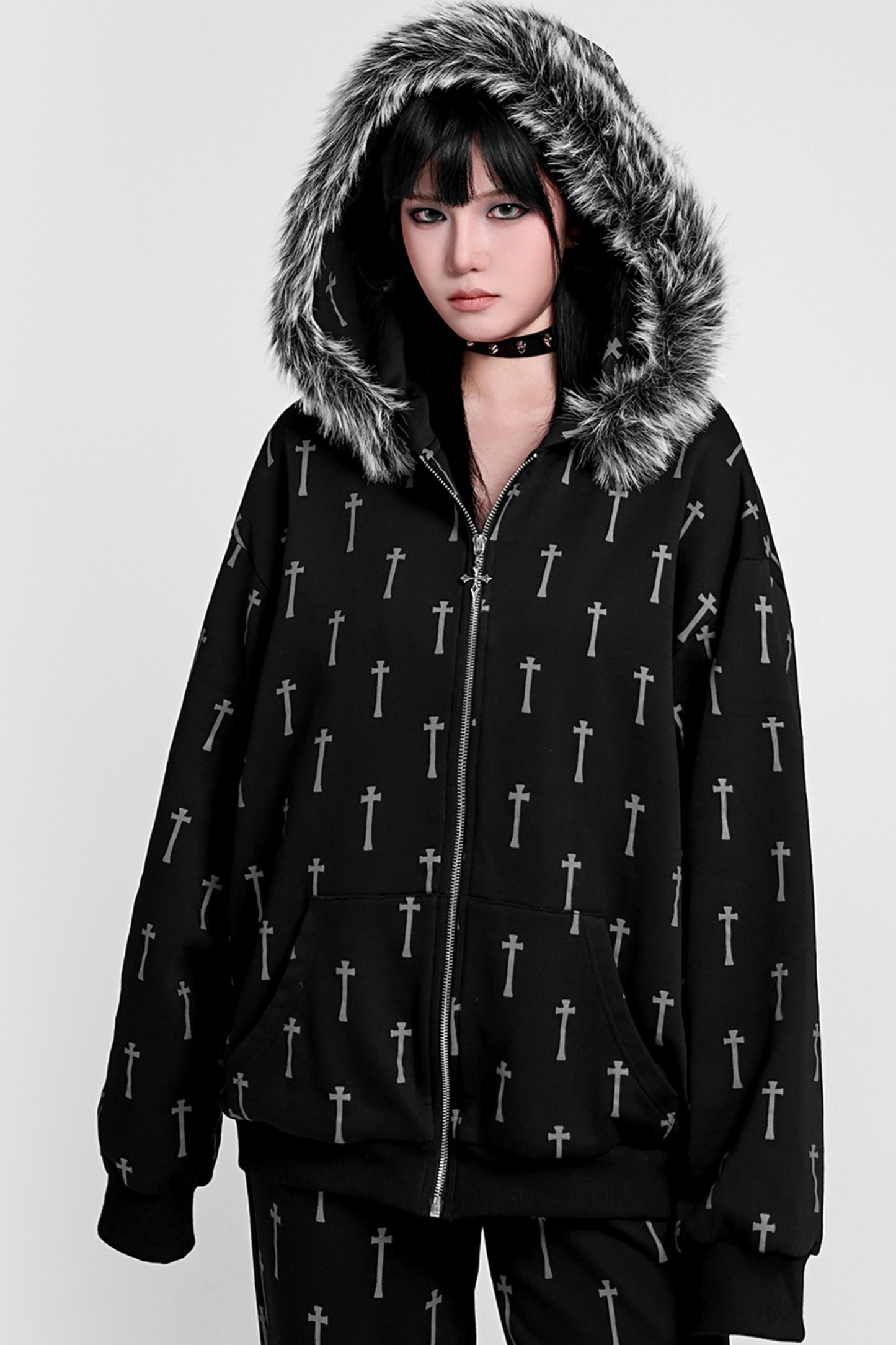 クロスファーフードパーカー