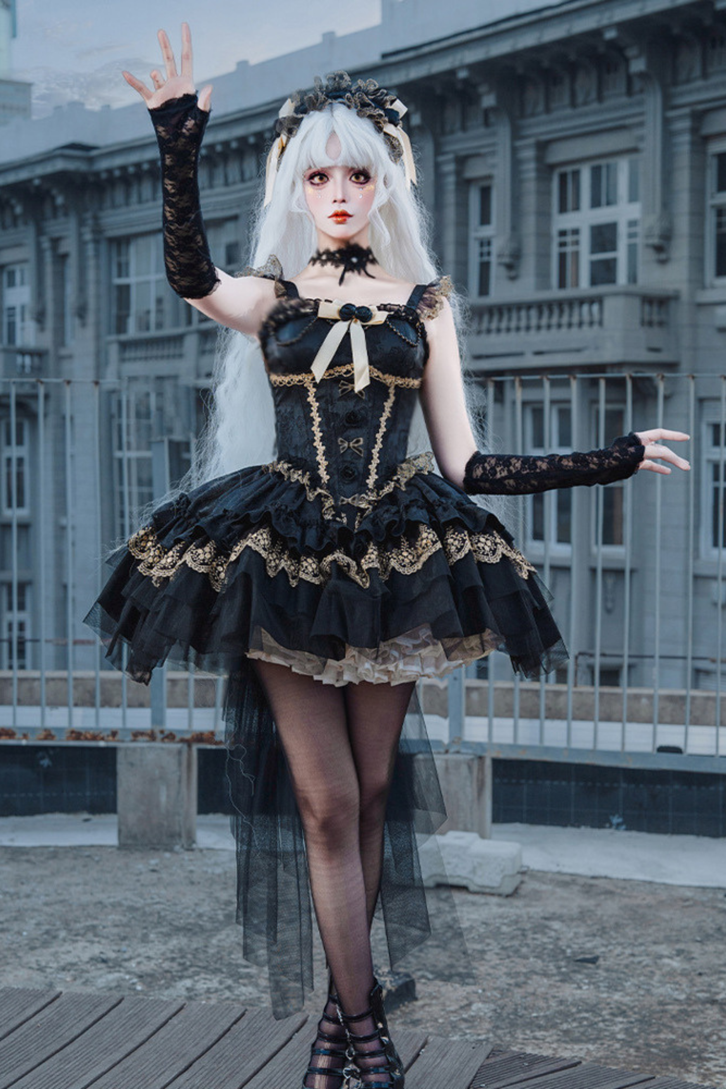 ダークバレエスタイルロリータゴシックプリンセスドレス