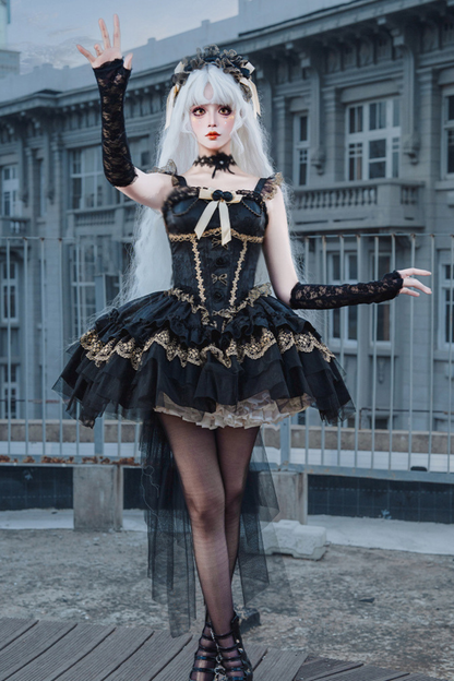 ダークバレエスタイルロリータゴシックプリンセスドレス