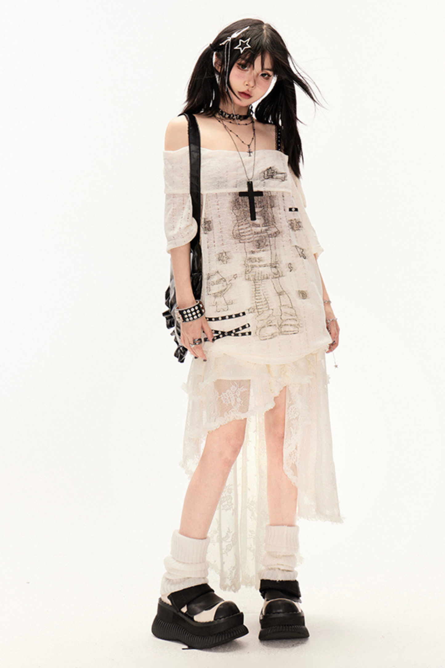 Sweet Irregular Hem Midi Skirt