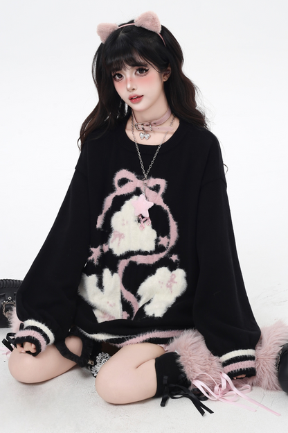 ラビットクルーネックプルオーバーニット