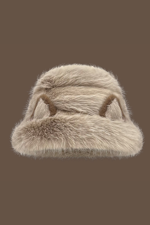 Cat Ear Plush Bucket Hat