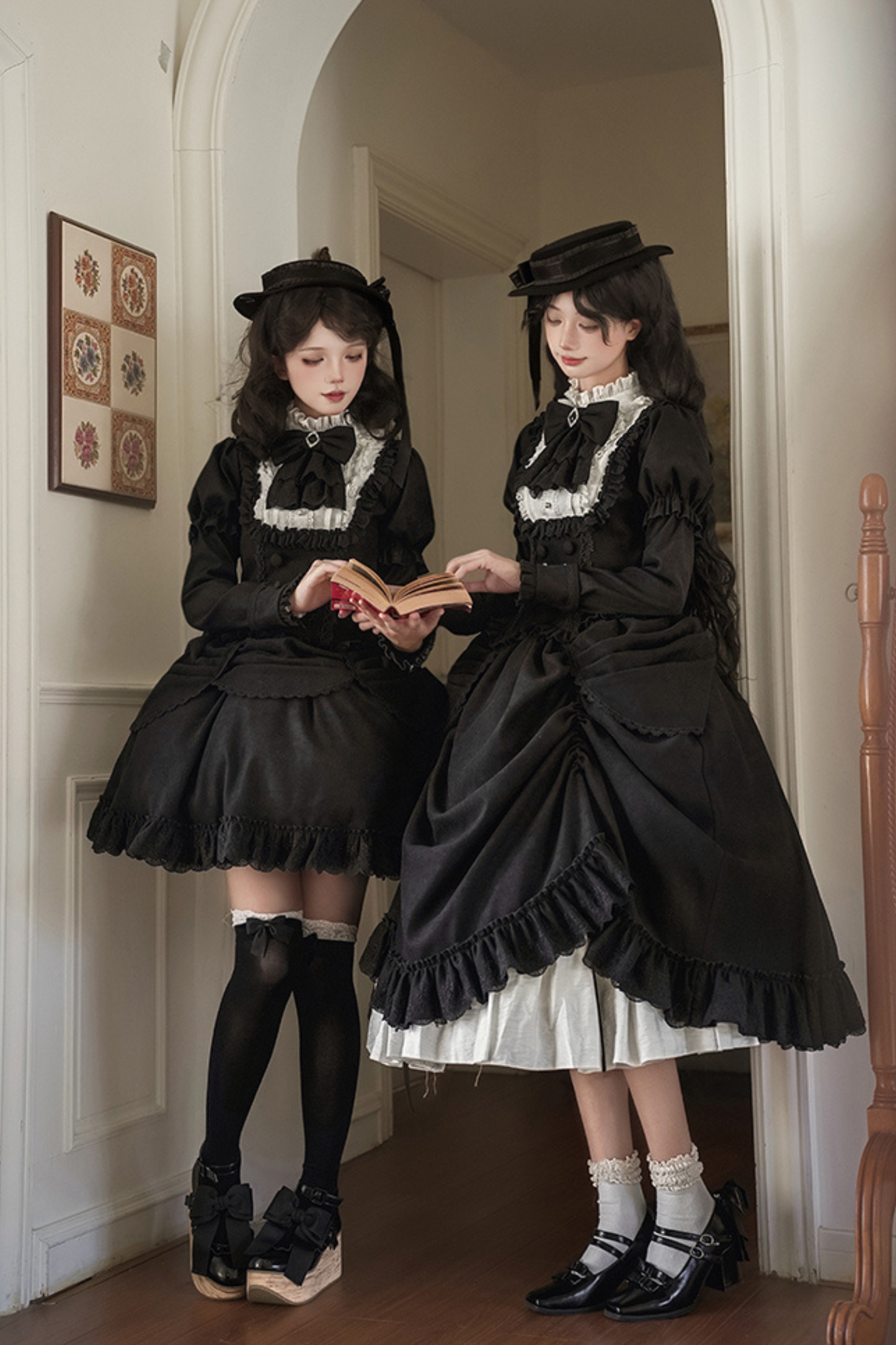 [Reservations] Classical Top + Curtain Skirt + Ribbon Collar + Hat