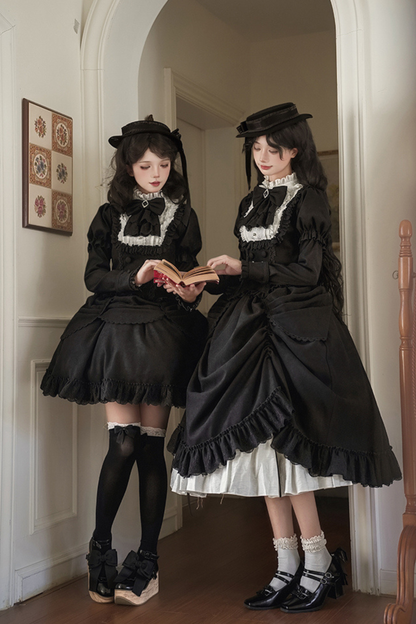 [Reservations] Classical Top + Curtain Skirt + Ribbon Collar + Hat