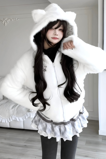 ファーベアフードリバーシブルジャケット