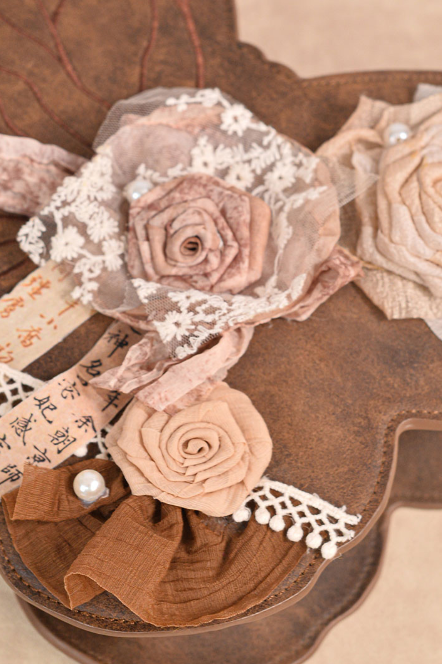 レトロブラウンバタフライワンショルダーバッグ