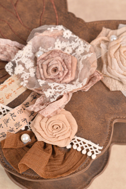 レトロブラウンバタフライワンショルダーバッグ