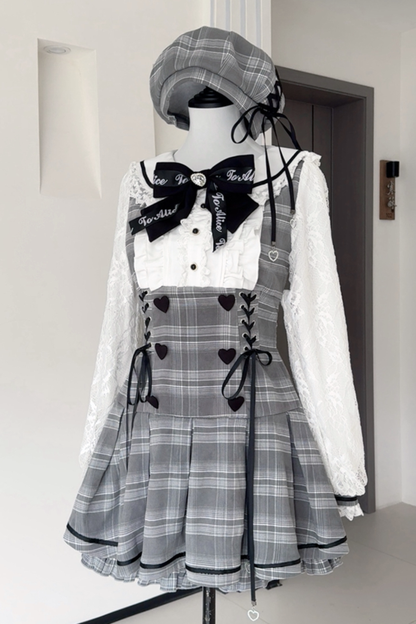 Detektiv-Akademie-Karo-Kleid + Hose + Cape