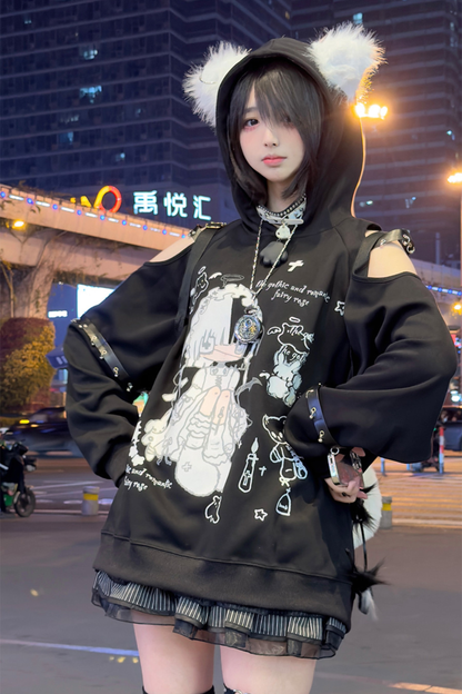 エンジェルプリントオフショルダースウェット