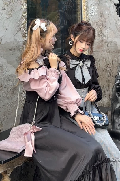 Mine Cute Bicolor Ribbon Dress