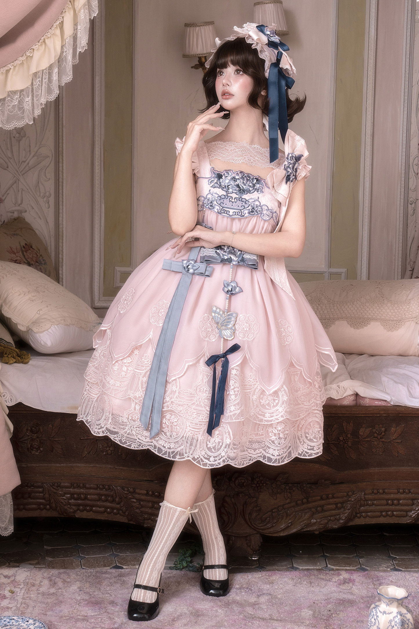 スイートチャイナサスペンダードレス