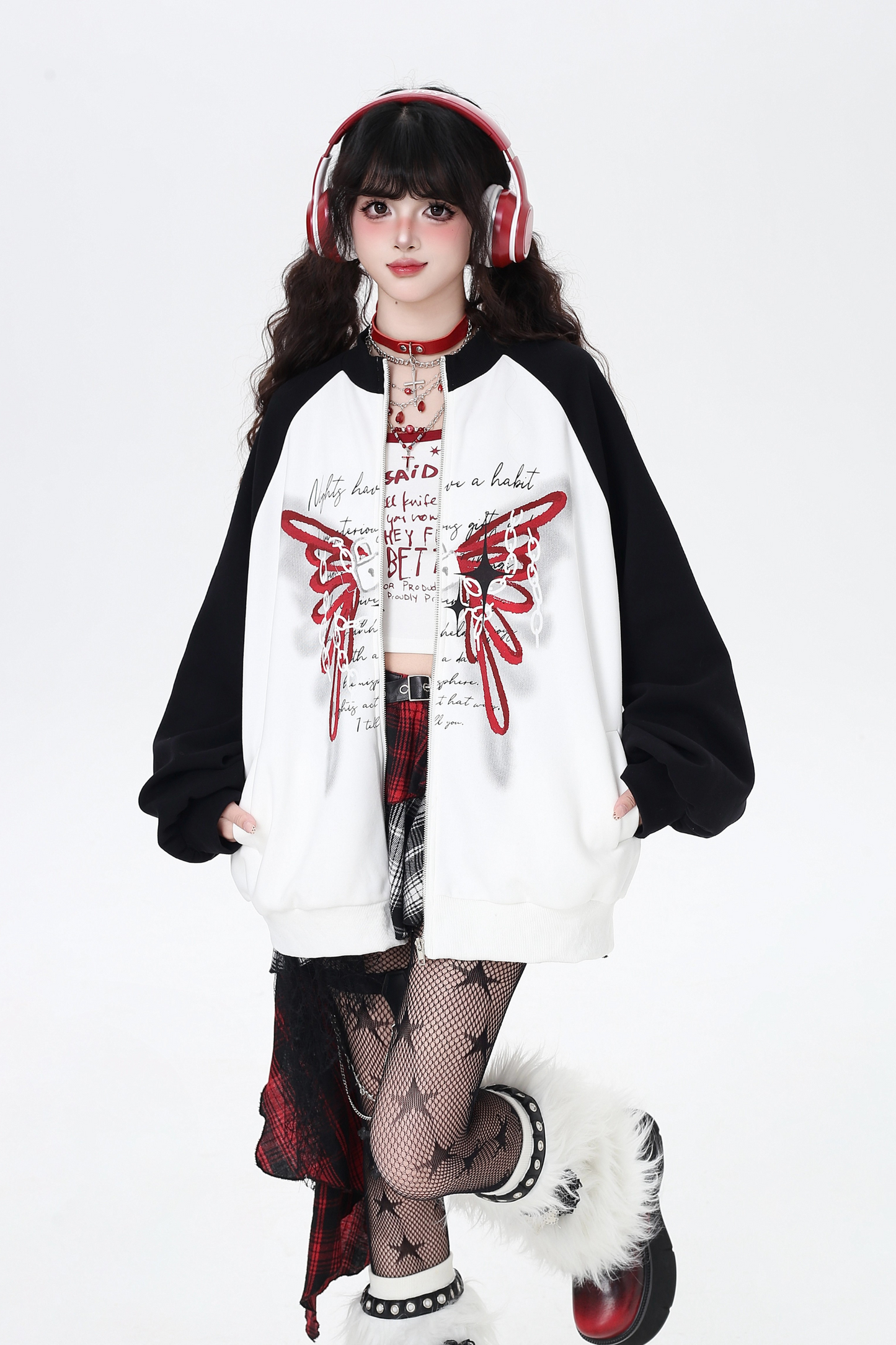 Butterfly Bicolor Loose Hoodie