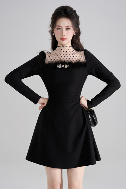 Chic Heart Dot Hepburn Style Dress
